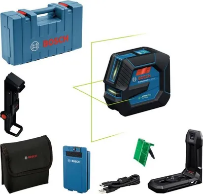 Immagine prodotto di Livella laser a linee BOSCH GLL 20-22 G, linee verdi, batteria BA 3,7 V 3,0 Ah, in valigetta, IP65