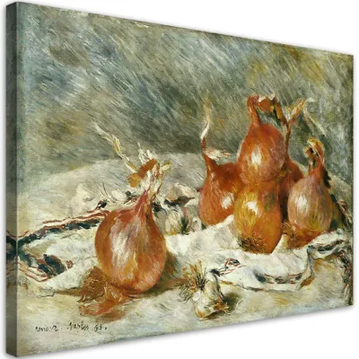 Produktbild von Leinwandbild  Zwiebeln - Auguste Renoir 120x80 Feeby Bunt bild für die wand bereit zum aufhängen
