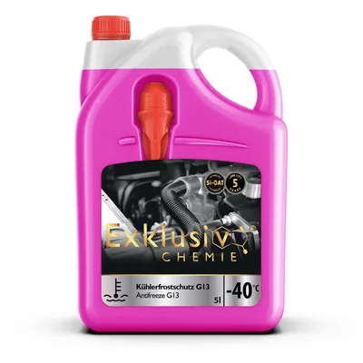 Produktbild von Exklusiv Chemie Kühlerfrostschutz G13  bis -40° - 5 Liter - 5 Jahre | Kühlflüssigkeit Auto | G13 Kühlmittel Lila/ Violett | Gebrauchsfertig