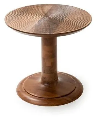 Produktbild von Brauner Wohnzimmer Sofa Beistelltisch r Holz Rund Couchtisch