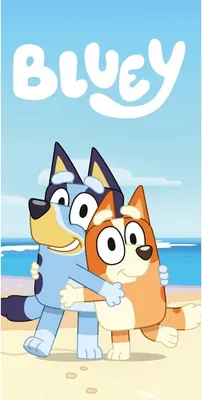 Produktbild von Disney Handtuch, Bluey, Bingo, Strandtuch, Badetuch, Cartoon, Fanartikel, 70 x 140 cm 100% Baumwolle