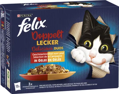 Produktbild von felix So GUT wie es AUSSIEHT Doppelt Lecker Geschmacksvielfalt vom Land in Gelee (12x85g)