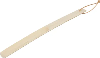 Produktbild von Schuhlöffel aus Holz 38 cm mit Lederriemen – PEEWIT Schuhanzieher