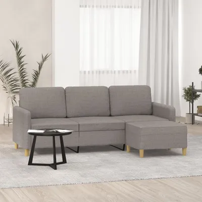 Obrázek produktu pro Maison Exclusive – třímístná pohovka s podnožkou, barva taupe, 180 cm, látka