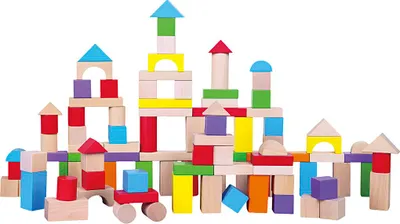 Produktbild von Viga - Holzbaukasten 100 Bausteine