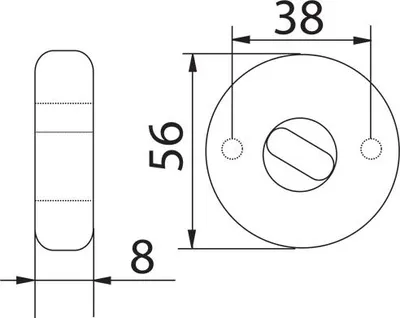 Produktbild von GAMAR Toilettenschloss auf runder Rosette, mattsilber