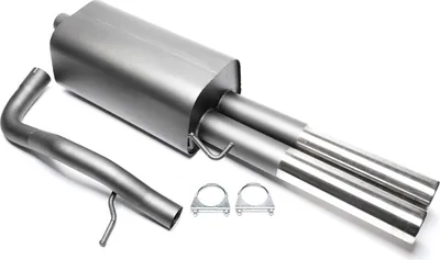 Produktbild von Sportauspuff 2x76mm rund gebördelt mit ABE für Audi A4 Limousine Avant 8D B5