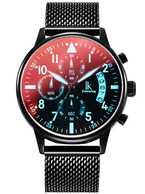 Produktbild von Alienwork Herren Damen Armbanduhr Quarz schwarz mit Metall Mesh Armband Edelstahl Kalender Datum