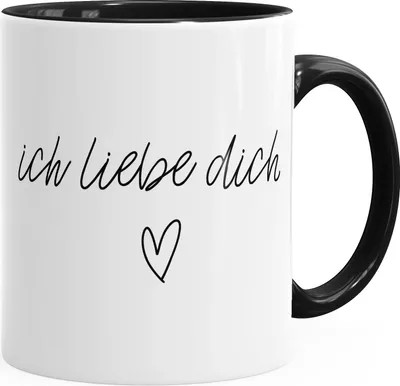 Produktbild von Geschenk-Tasse für Freund Freundin Ich liebe Dich Liebe Frau Mann Kaffeetasse Teetasse Keramiktasse MoonWorks® schwarz unisize