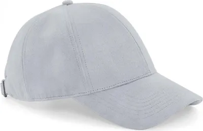 Image de Beechfield B656 | Faux Suede 6 Panel Cap / Bande de tissu avec boucle à barrette - Couleur : Light Grey - Taille : One Size