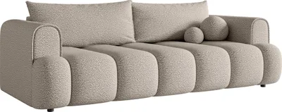 Produktbild von Selsey Dandelino - 3-Sitzer Sofa mit Schlaffunktion, Bettkasten, Boucle-Bezug, hellbeige