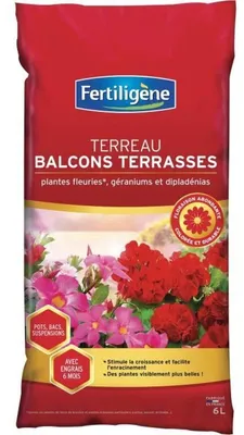 Image de Terreau Balcons Et Terrasses 6 Litres - Fertiligène