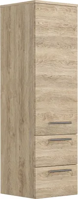 Produktbild von Hochschrank 120 cm eiche hell seidenglanz mit Glaseinlagen