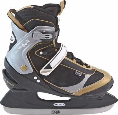 A single ice skate is shown against a white background.