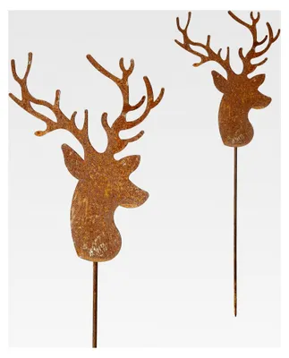 Produktbild von Deko-Stecker Hirsch mit Geweih, Bodenstecker für den Garten, 66 cm hoch, 1 Stück