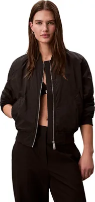 Produktbild von Calvin Klein Women's Essential Nylon Bomber Jacket LV047F505G Jackets, BLACK, L