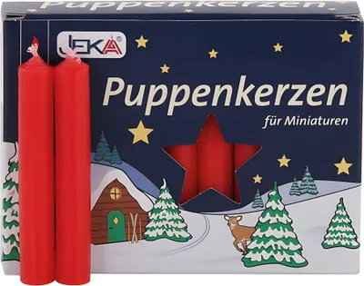 Produktbild von Puppenkerzen groß, rot 20 Stück, 10x65mm