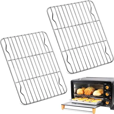 Productafbeelding van Grillrooster 21.5 x 14.5 cm, set van 2, RVS, voor barbecue
