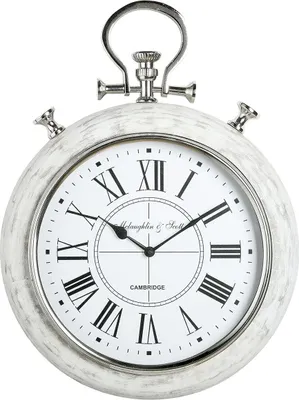 Imagen del producto de GILDE Wanduhr, rund, "Bocina", Mangoholz, Metall, weiß, , H. 50 cm, D. 36 cm 41137/Abverkauf nur solange Vorrat reicht