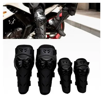 Produktbild von Set aus Motorrad Knieschonern und Ellenbogenschonern - 4 Stück verstellbare Schutzausrüstung für Erwachsene