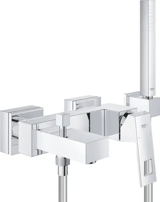 Produktbild von Grohe Eurocube Wannenbatterie Wandmontage mit Brausegarnitur chrom - 23141000