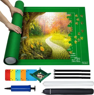 Produktbild von Puzzle Mat Roll-Up für 2000 Teile, 1500 Pads, 6 Sortierer, Anti-Rutsch Filz, für Zuhause