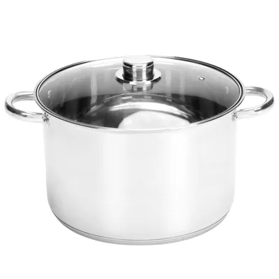 Produktbild von Ribelli Kochtopf Edelstahl,Suppentopf mit Glasdeckel & Kaltgriffen, 14L, (18/10)Edelstahl