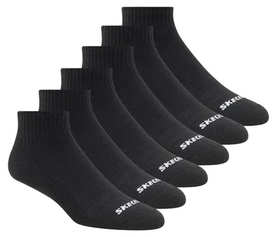 Obrázok produktu pre Pánske ponožky Skechers, balenie 6 kusov, model "Quarter Crew", čierna farba, veľkosť M