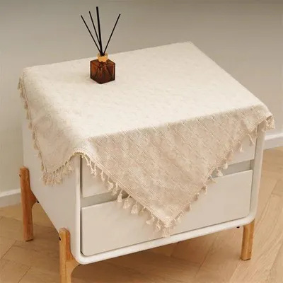 Image de Housse pour veilleuse, tissu texturé, nappe, 60 x 60 cm, pour meubles
