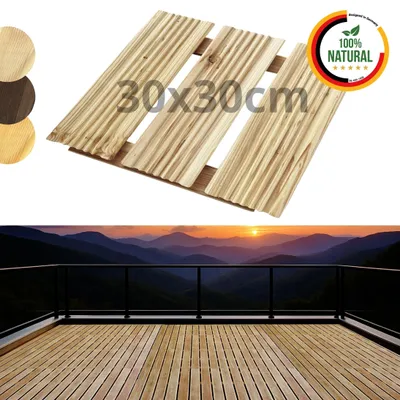 Produktbild von Floranica Holzfliese 1 Stk. 30 x 30 cm Unbehandelt Terrassenfliese Lärchenholz Balkonfliesen Trittplatten