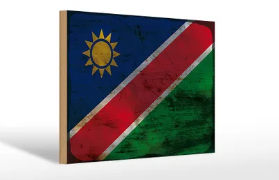 Produktbild von Holzschild Flagge Namibia 30x20cm Flag of Namibia Rost