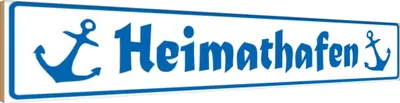 Produktbild von vianmo Holzschild 10x46 cm Heimathafen Anker Dekoration