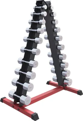 Produktbild von GORILLA SPORTS® Kurzhanteln - Komplettset, 2-20kg Gewichte, 110 kg mit Hantelständer, Rutschfest, gerändelt, Verchromter Stahl - Hantelset