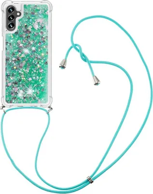 Produktbild von Samsung Galaxy A54 Hülle - Coverup Liquid Glitzer Back Cover mit Handykette - Grün