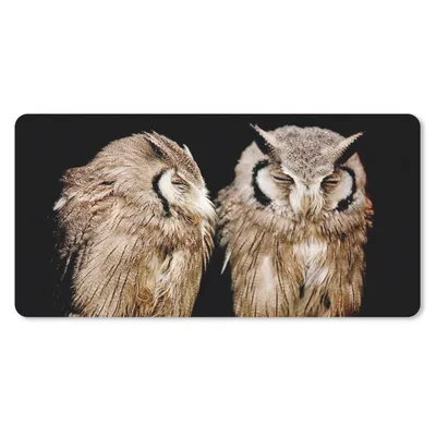 Produktbild von MuchoWow® Schreibtischunterlage Eule - Vogel - Schwarz 80x40 cm - XXL Mauspad - Gaming Mauspad