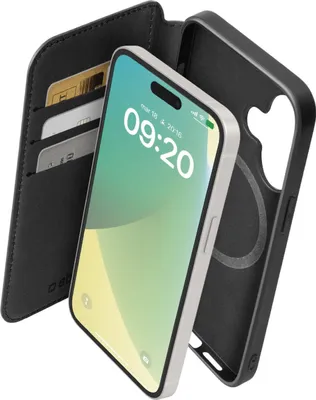Produktbild von SBS TEBKMAGSFIP1661K, Geldbörsenhülle, Apple, iPhone 16, 15,5 cm (6.1"), Schwarz