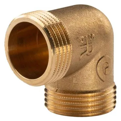 Produktbild von Messing Gewinde-Fitting 90° Winkel 1'AG - 1'AG (DN 25) - schwere Ausführung