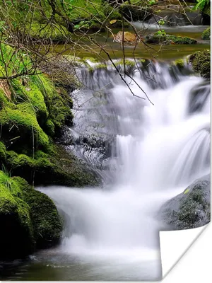 Produktbild von MuchoWow® Poster Wasser - Natur - Wasserfall 120x160 cm - Wandbilder