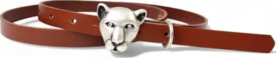 Produktbild von FRONHOFER schmaler Damengürtel, Katzenkopf Tiger Gürtelschnalle Straß, 1,5 cm