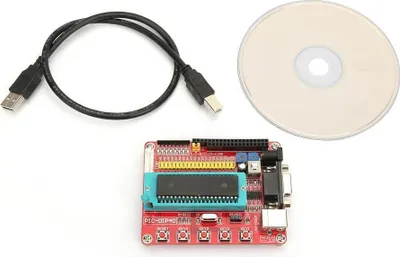 Obrázek produktu pro Vývojová deska Microchip PIC16F877A s rozhraním RS232 a napájením přes USB – výuková deska s mikrokontrolérem
