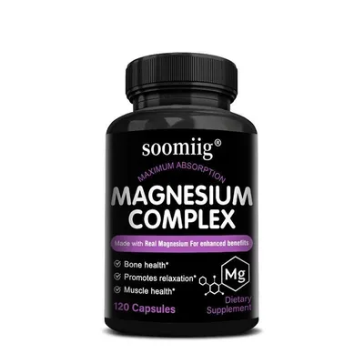 Obrázok produktu pre Magnéziový komplex 500 mg (120 kapsúl) Doplnok stravy, Kosti, Svaly, Kĺby, Relaxácia, Spánok, Zdravie srdca