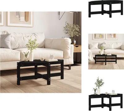 Image de vidaXL Table basse noire 87x48x35 cm Pin massif - Tables basses