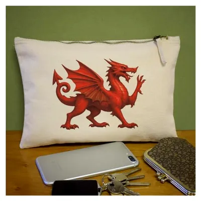 Immagine prodotto di Pochette o borsette per trucchi con il drago gallese rosso