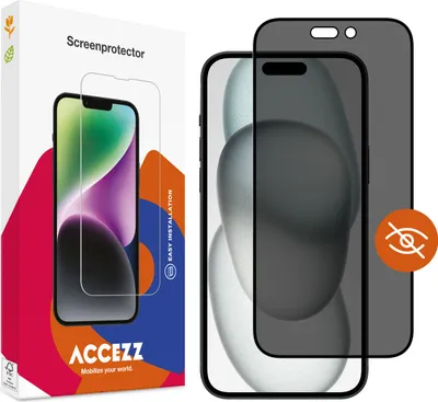 Immagine prodotto di iPhone 16, iPhone 15, iPhone 14 Pro Screenprotector: Accezz Gehard glas Privacy Screenprotector - Trasparente