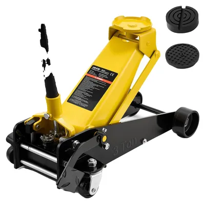 Image de VEVOR - Cric hydraulique de manœuvre, capacité de levage de 3 t, cric plat en acier avec pompe à levage rapide à piston unique et pédale, cric pour SUV et pick-ups, course de 13 à 50 cm, cric pour voitures de course