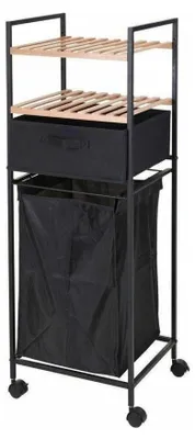 Produktbild von Mobiler Wäschekorb mit Ablagen und Schublade, Größe 38x105