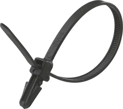 Produktbild von Kabelbinder mit Spreizanker VPE 100 Stück Maße L/B/H 200,0mm x 4,8mm, Farbe schwarz - 1Stück
