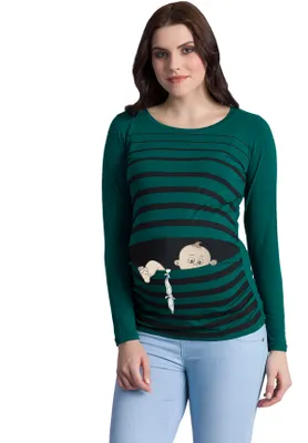 Produktbild von Umstandsshirt Langarm Baby Flucht mit Motiv Schwangerschaft M.M.C.