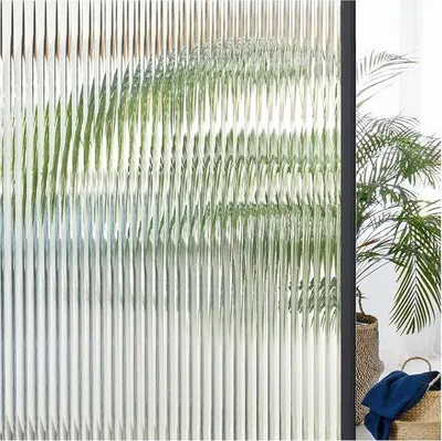 Productafbeelding van Unyqoos® zelfklevende privacyfolie met 3D-geribbeld glas effect – UV-bescherming en 92% privacy voor ramen, 44,5 x 300 cm