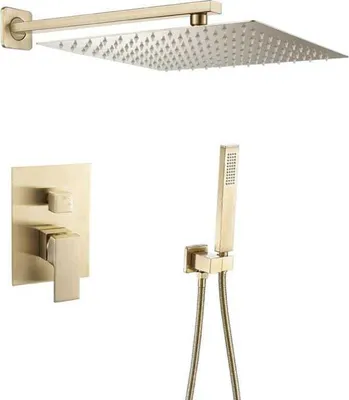 Produktbild von Unterputz-Duscharmatur TILSO gold Duschkopf 30 cm x 30 cm